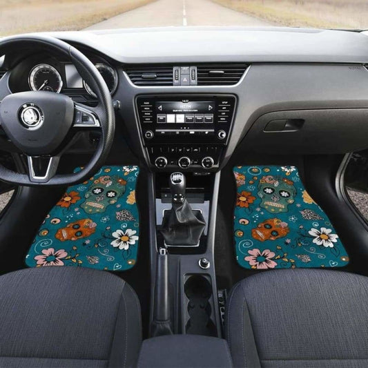 Set Of 4 Pcs Sugar Skull Car Mats 101207