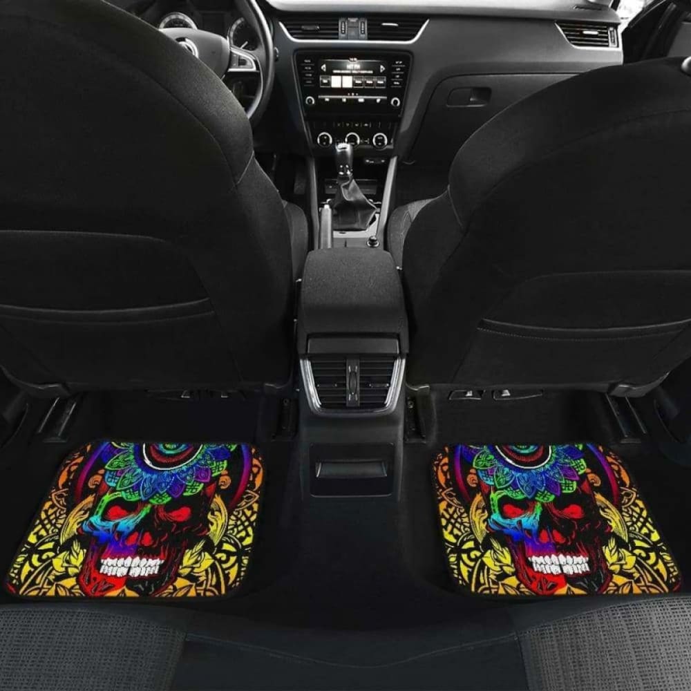 Set Of 4 Pcs Sugar Skull Car Mats 101207