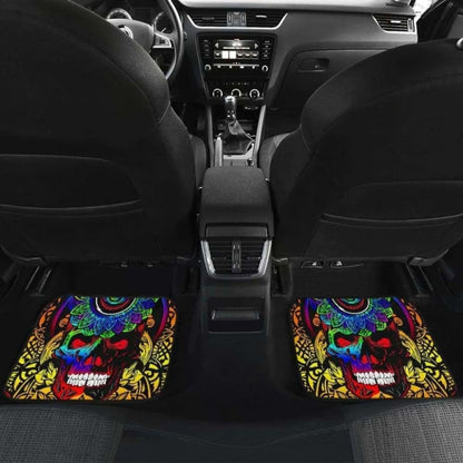 Set Of 4 Pcs Sugar Skull Car Mats 101207