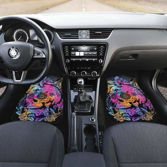 Set Of 4 Pcs Sugar Skull Car Mats 101207