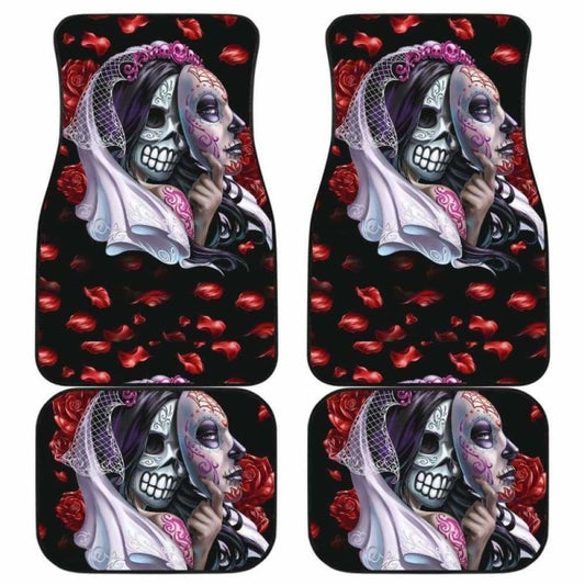 Set Of 4 Pcs Sugar Skull Car Mats 101207