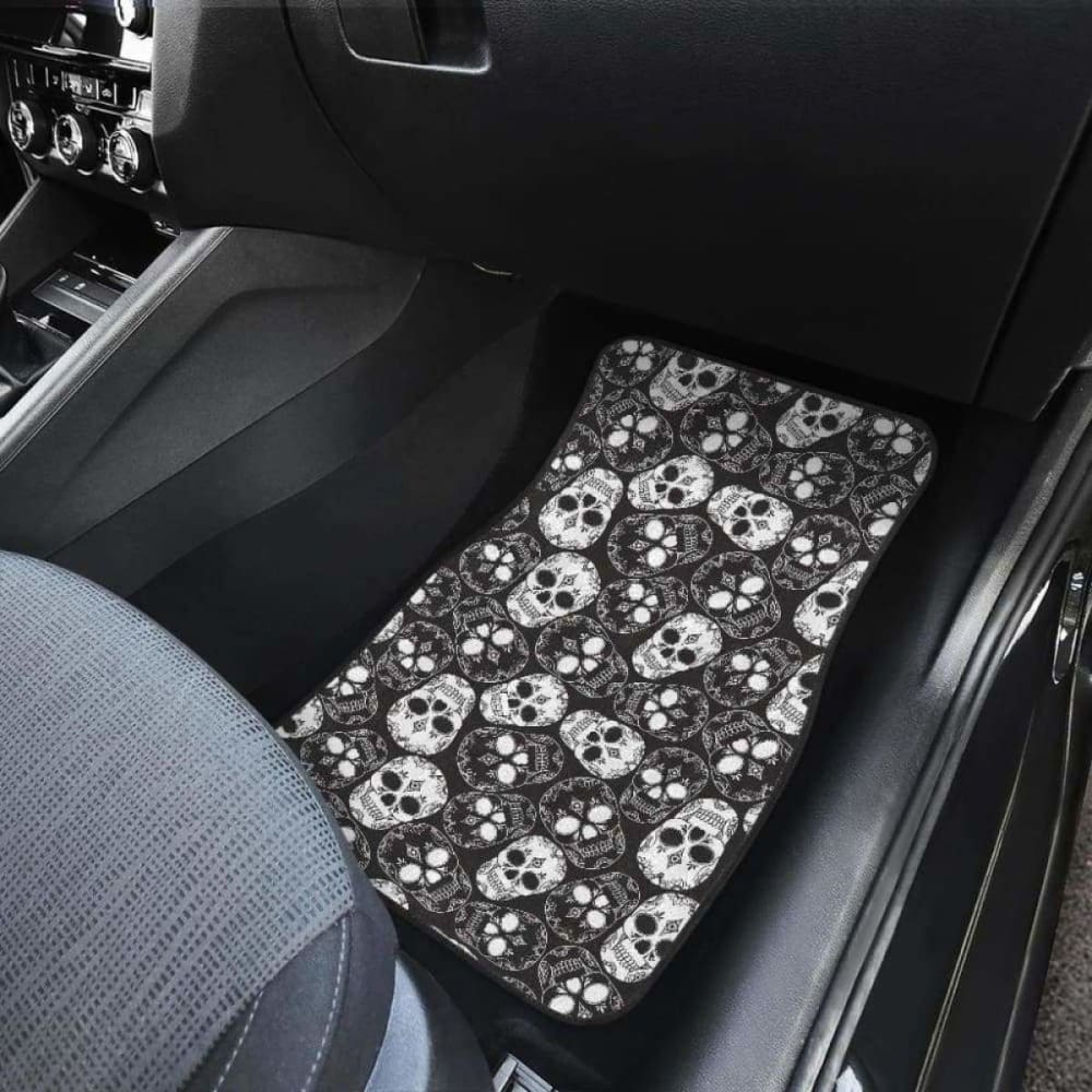 Set Of 4 Pcs Sugar Skull Car Mats 101207