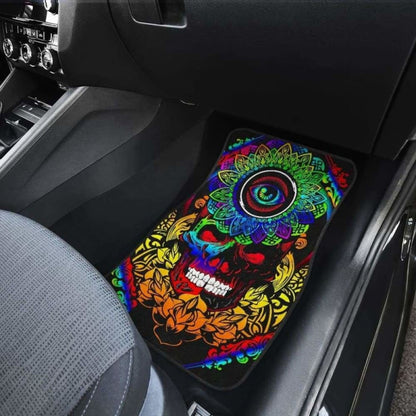 Set Of 4 Pcs Sugar Skull Car Mats 101207