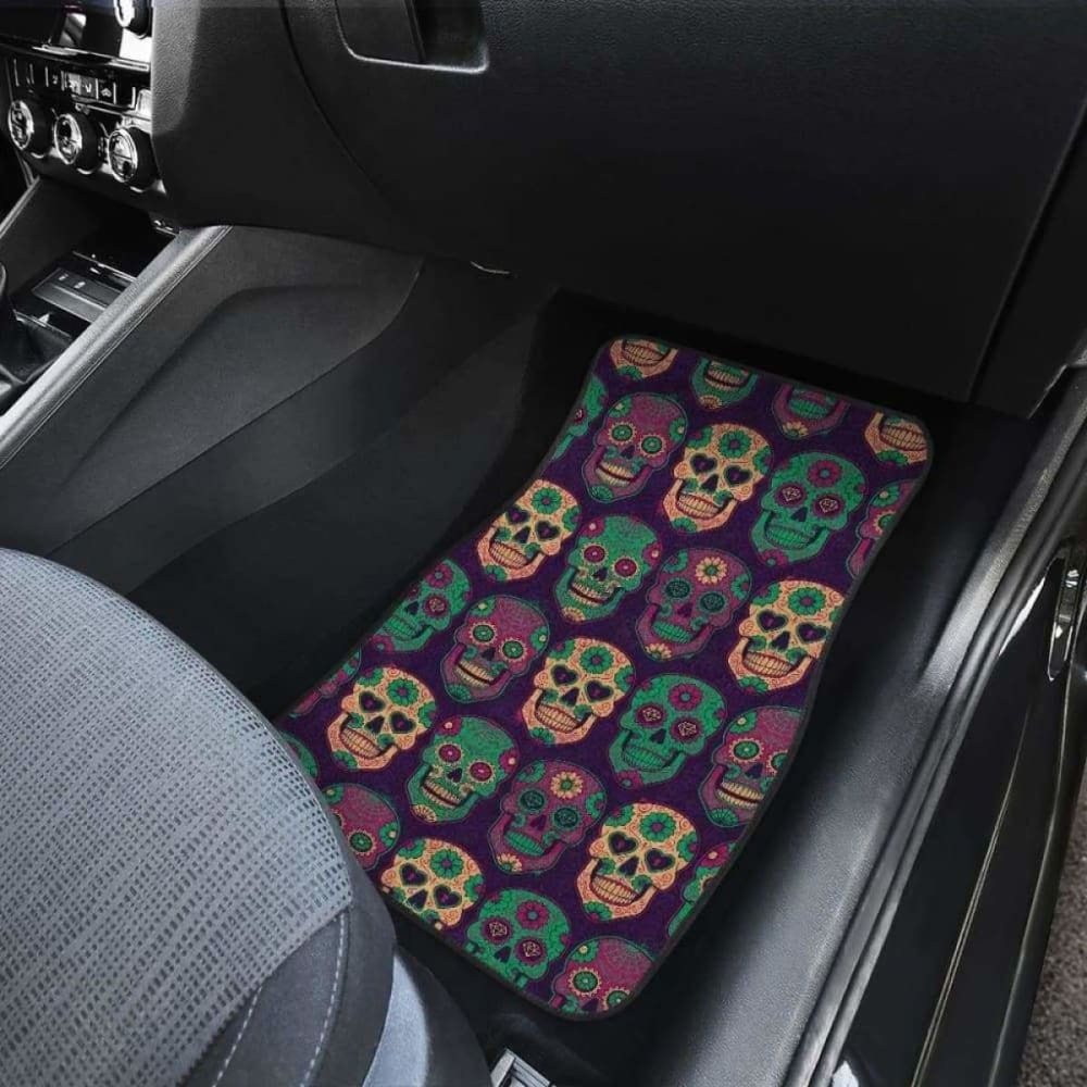 Set Of 4 Pcs Sugar Skull Car Mats 101207