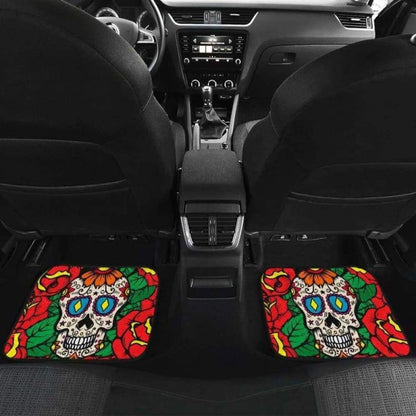 Set Of 4 Pcs Sugar Skull Car Mats 101207