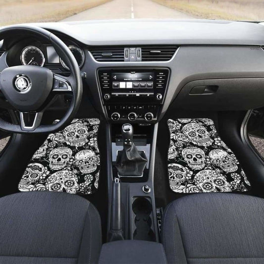 Set Of 4 Pcs Sugar Skull Car Mats 101207