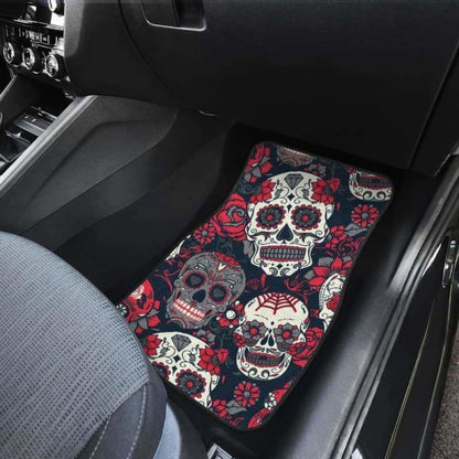Set Of 4 Pcs Sugar Skull Car Mats 101207