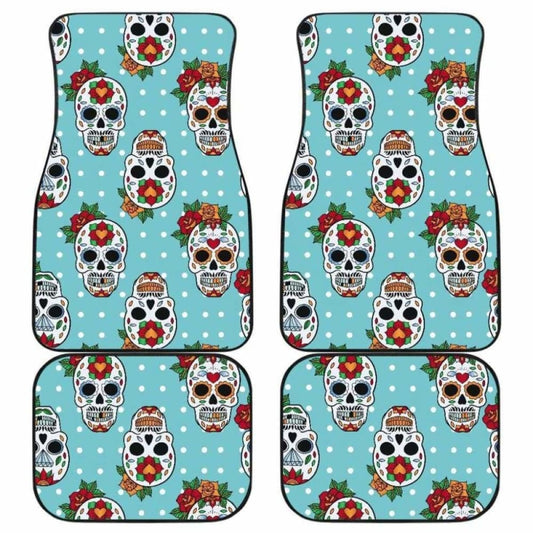 Set Of 4 Sugar Skull Car Mas Car Floor Mats 101207