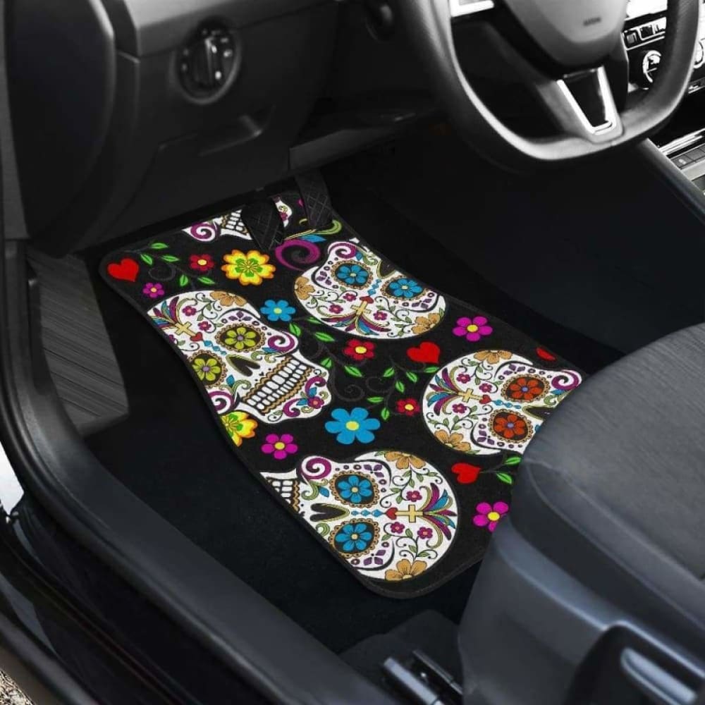 Set Of 4 Sugar Skull Car Mats 101207