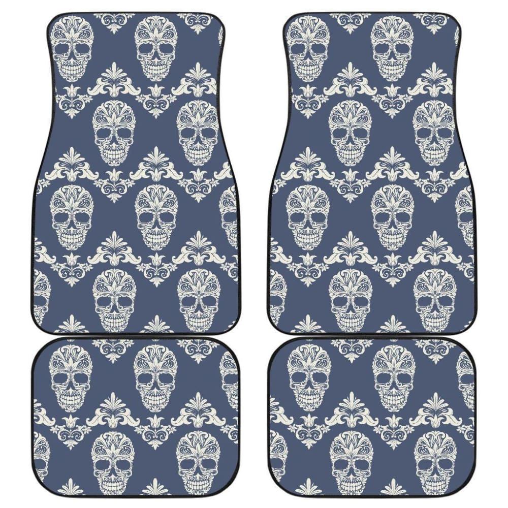 Set Of 4 - Sugar Skulls Car Mat Car Floor Mat 101819 - YourCarButBetter