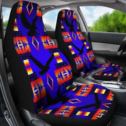 Seven Tribes Eagle Blue Car Seat Covers 110424 - YourCarButBetter