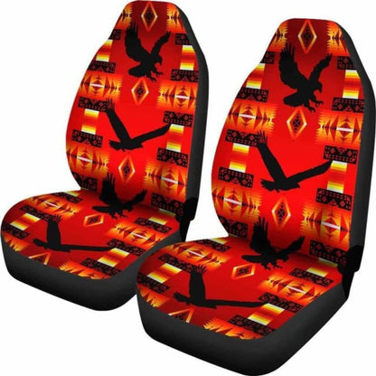 Seven Tribes Eagle Red Car Seat Covers 110424 - YourCarButBetter