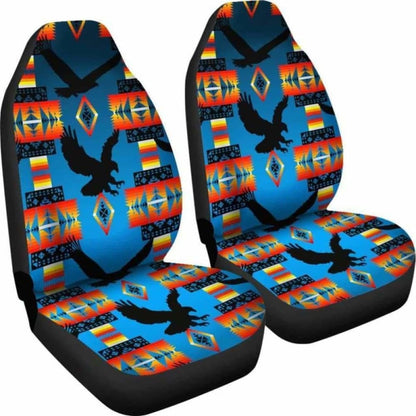 Seven Tribes Eagle Turquoise Fade Car Seat Covers 110424 - YourCarButBetter