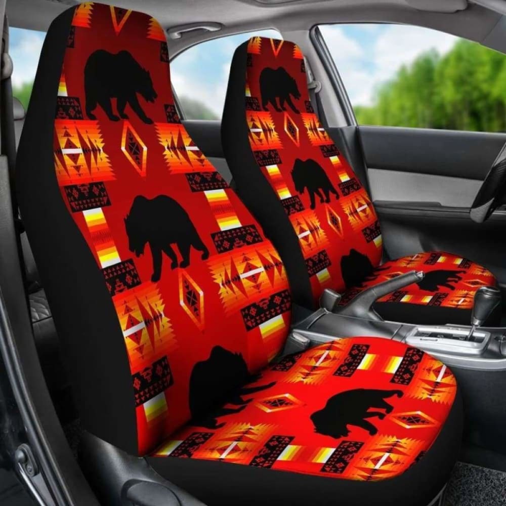 Seven Tribes Red Bear Car Seat Covers 153908 - YourCarButBetter