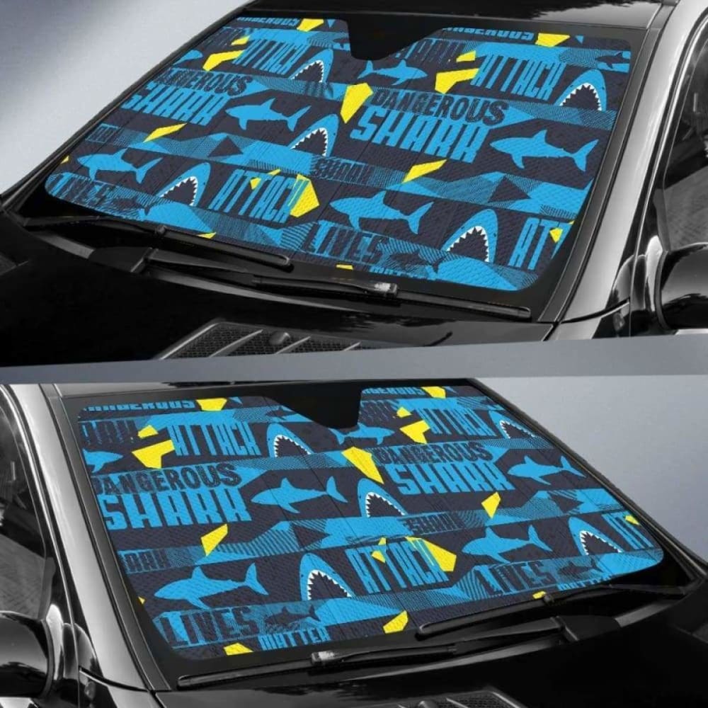 Shark Dangerous Car Auto Sun Shades 085424 - YourCarButBetter