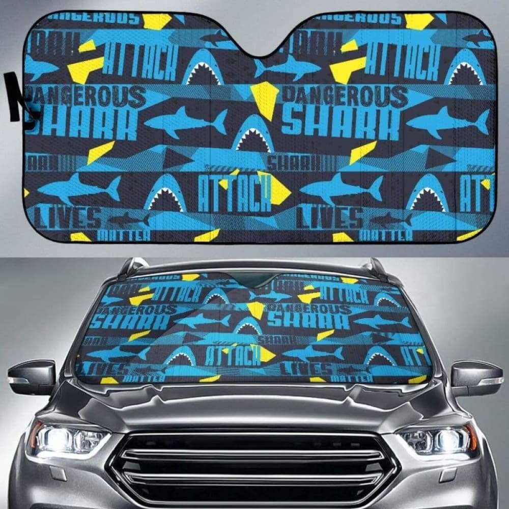 Shark Dangerous Car Auto Sun Shades 085424 - YourCarButBetter