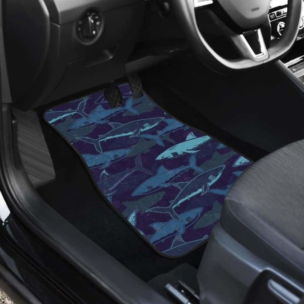 Shark Pattern Front And Back Car Mats 102802 - YourCarButBetter