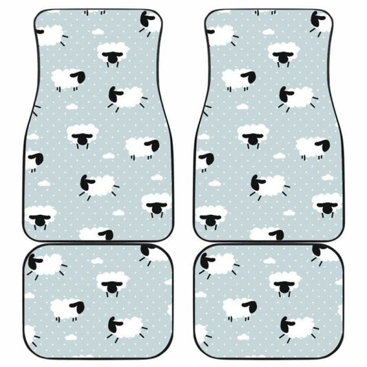 Sheep Polka Dot Cloud Pattern Front And Back Car Mats 143731