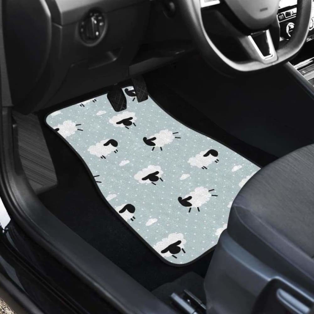 Sheep Polka Dot Cloud Pattern Front And Back Car Mats 143731