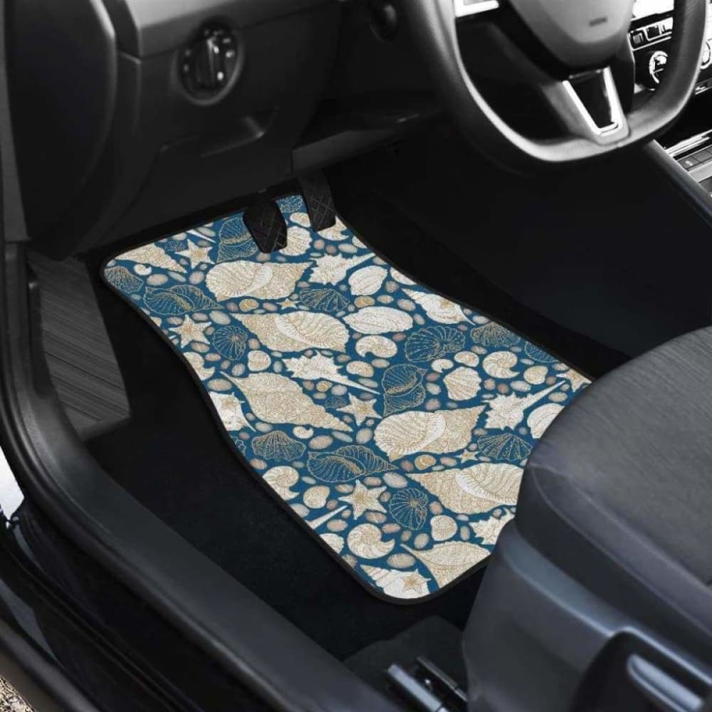 Shell Polynesian Tribal Design Pattern Front And Back Car Mats 091814 051512 - YourCarButBetter