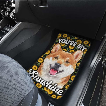 Shiba Dog You’re My Sunshine Sunflower Car Floor Mats 210101 - YourCarButBetter