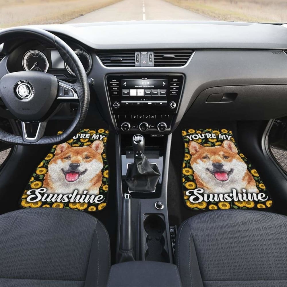 Shiba Dog You’re My Sunshine Sunflower Car Floor Mats 210101 - YourCarButBetter