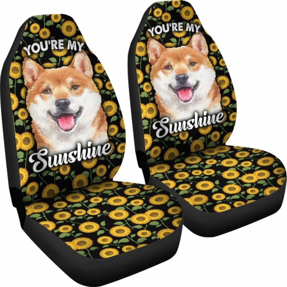 Shiba Dog You’re My Sunshine Sunflower Car Seat Covers 210101 - YourCarButBetter