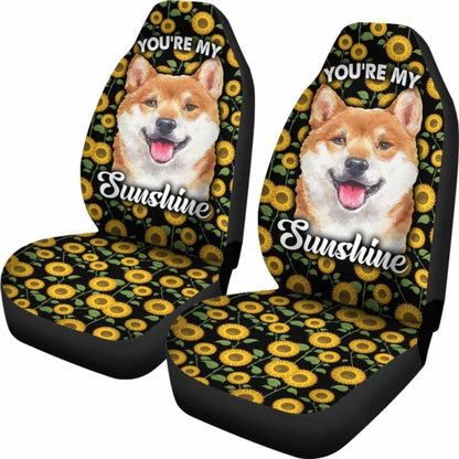 Shiba Dog You’re My Sunshine Sunflower Car Seat Covers 210101 - YourCarButBetter