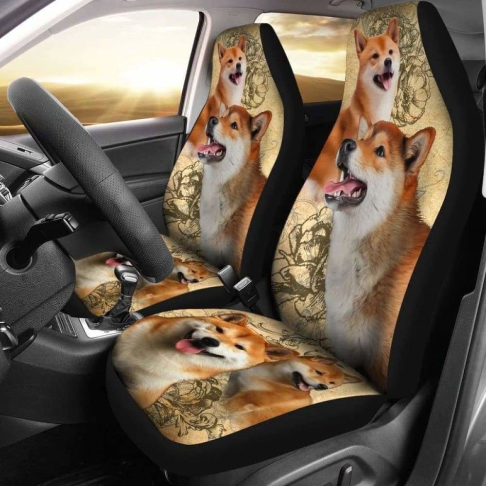 Shiba Inu Family Dogs Pets Car Seat Covers 090629 - YourCarButBetter