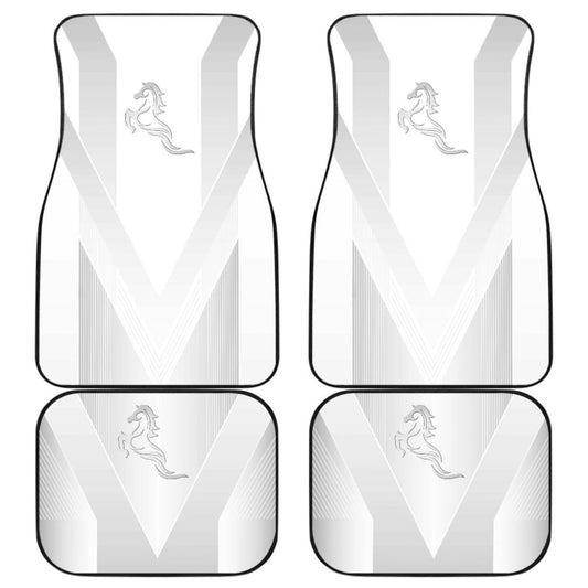 Shine Silver Horse Mustang Metallic Style Printed Car Accessories Car Floor Mats 211407 - YourCarButBetter