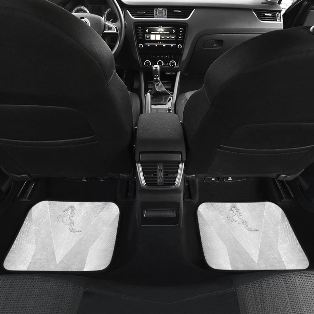 Shine Silver Horse Mustang Metallic Style Printed Car Accessories Car Floor Mats 211407 - YourCarButBetter