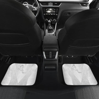 Shine Silver Horse Mustang Metallic Style Printed Car Accessories Car Floor Mats 211407 - YourCarButBetter