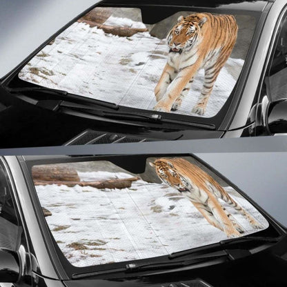 Siberian Tiger Amur Tiger Snow Hd Car Sun Shade 172609 - YourCarButBetter