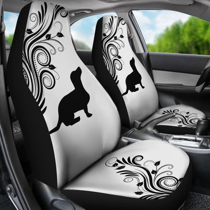 Silhouette Dachshund Car Seat Covers Car Accessories Gift For Dog Lovers 210301 - YourCarButBetter