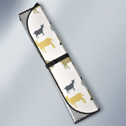 Silhouettes Of Goat And Tree Pattern Car Auto Sun Shades 182102 - YourCarButBetter