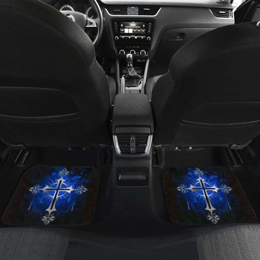 Silver Cross Blue Art Car Floor Mats 160905