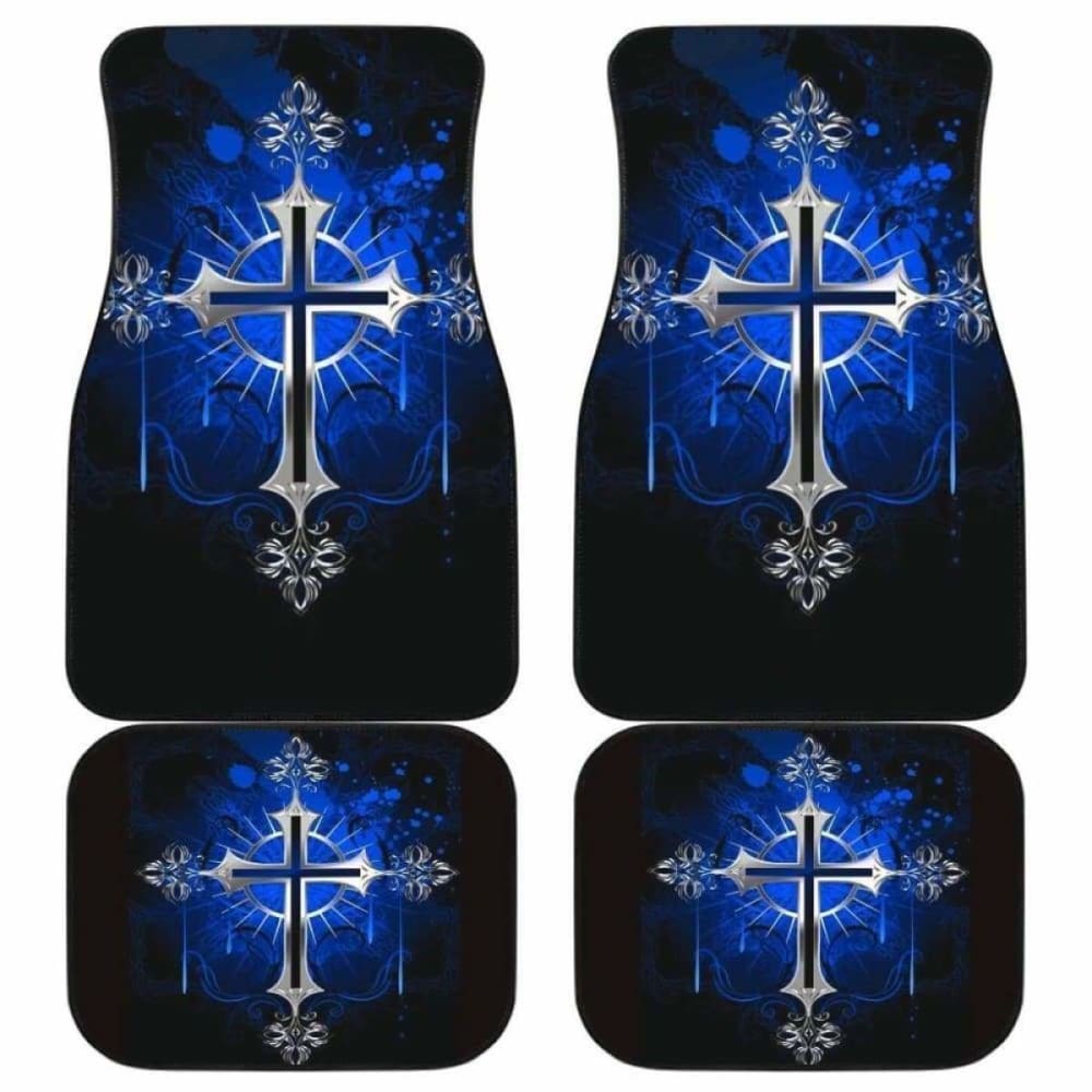 Silver Cross Blue Art Car Floor Mats 160905