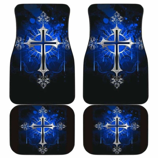 Silver Cross Blue Art Car Floor Mats 160905