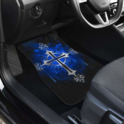 Silver Cross Blue Art Car Floor Mats 160905