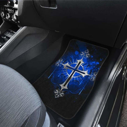 Silver Cross Blue Art Car Floor Mats 160905