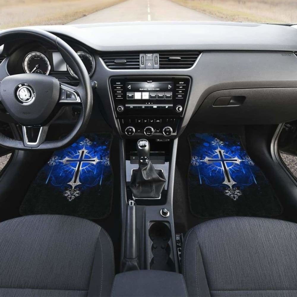 Silver Cross Blue Art Car Floor Mats 160905