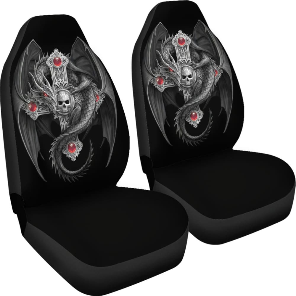 Silver Cross With Celtic Dragon Car Seat Covers 212501 - YourCarButBetter