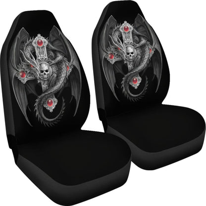 Silver Cross With Celtic Dragon Car Seat Covers 212501 - YourCarButBetter