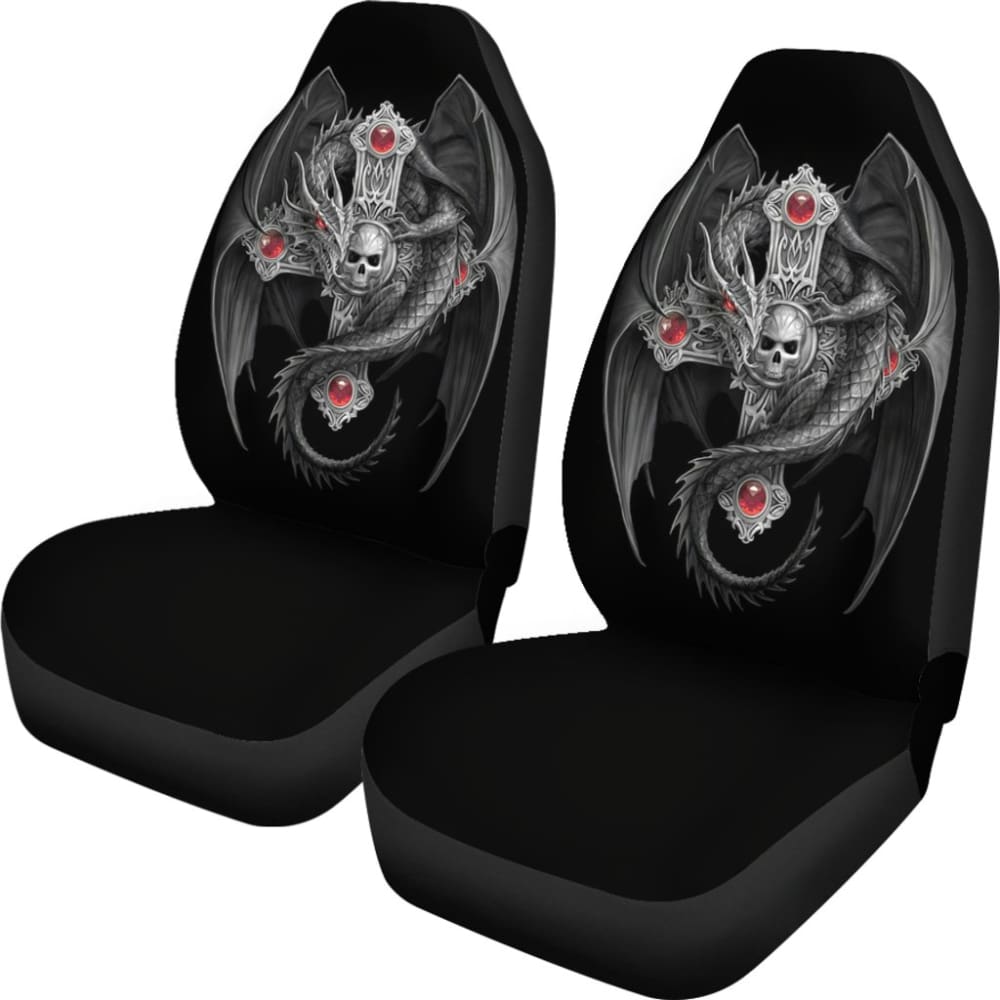 Silver Cross With Celtic Dragon Car Seat Covers 212501 - YourCarButBetter