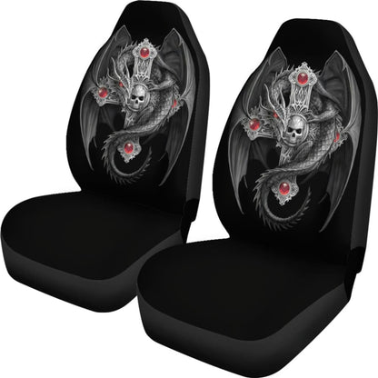 Silver Cross With Celtic Dragon Car Seat Covers 212501 - YourCarButBetter