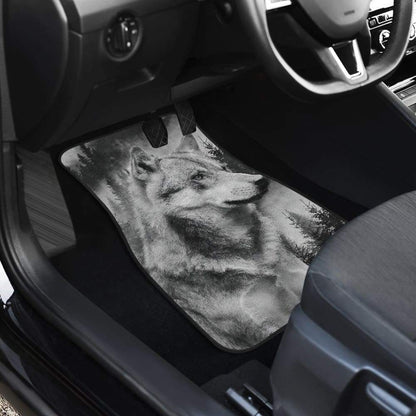 Silver Wolf and Tree Car Floor Mats 212302