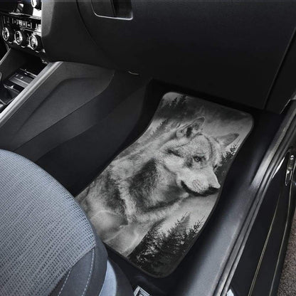 Silver Wolf and Tree Car Floor Mats 212302