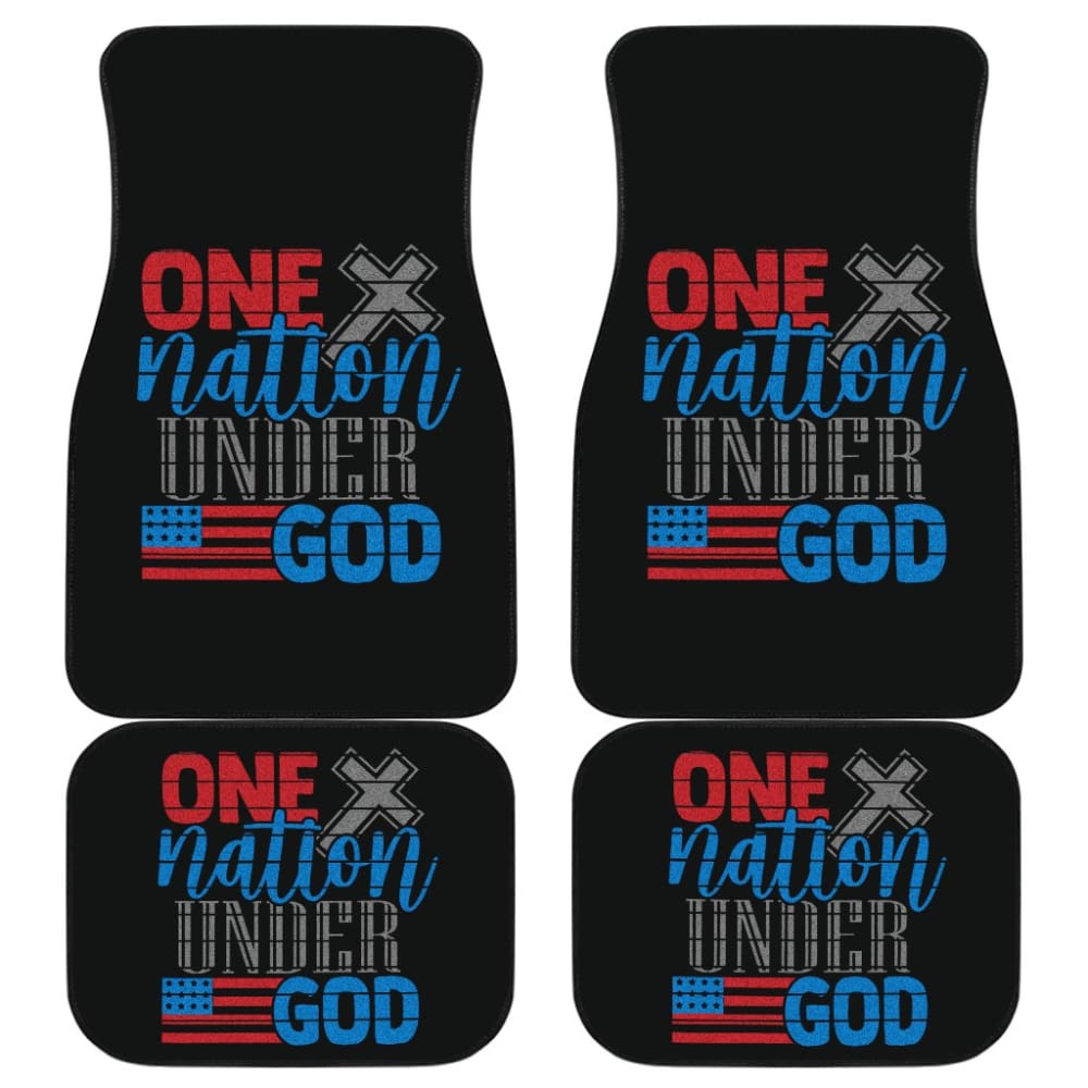 Simple Great One Nation Under God American Flag Car Floor Mats 211703 - YourCarButBetter