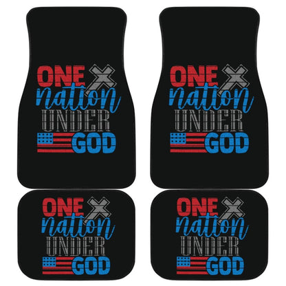 Simple Great One Nation Under God American Flag Car Floor Mats 211703 - YourCarButBetter