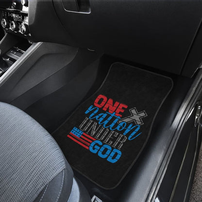 Simple Great One Nation Under God American Flag Car Floor Mats 211703 - YourCarButBetter